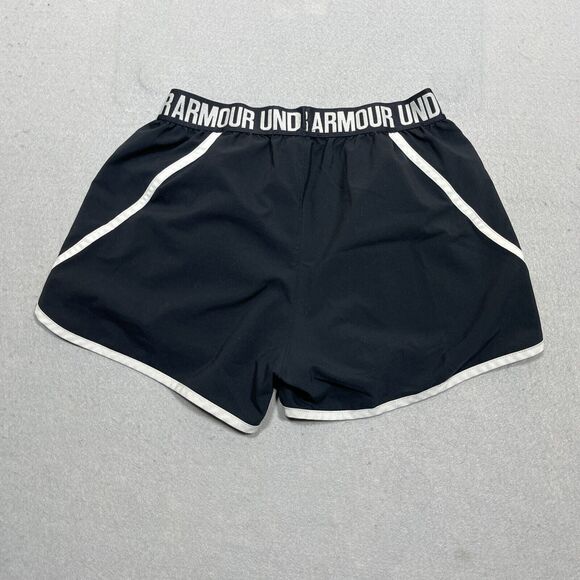 Under Armour Running Shorts XS Black White Athletic Underwear Logo Waistband - Picture 8 of 9